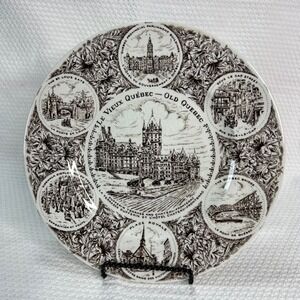 Wood &‎ Sons Le Vieux Quebec Old Quebec Brown Transferware Ironstone Plate 10in